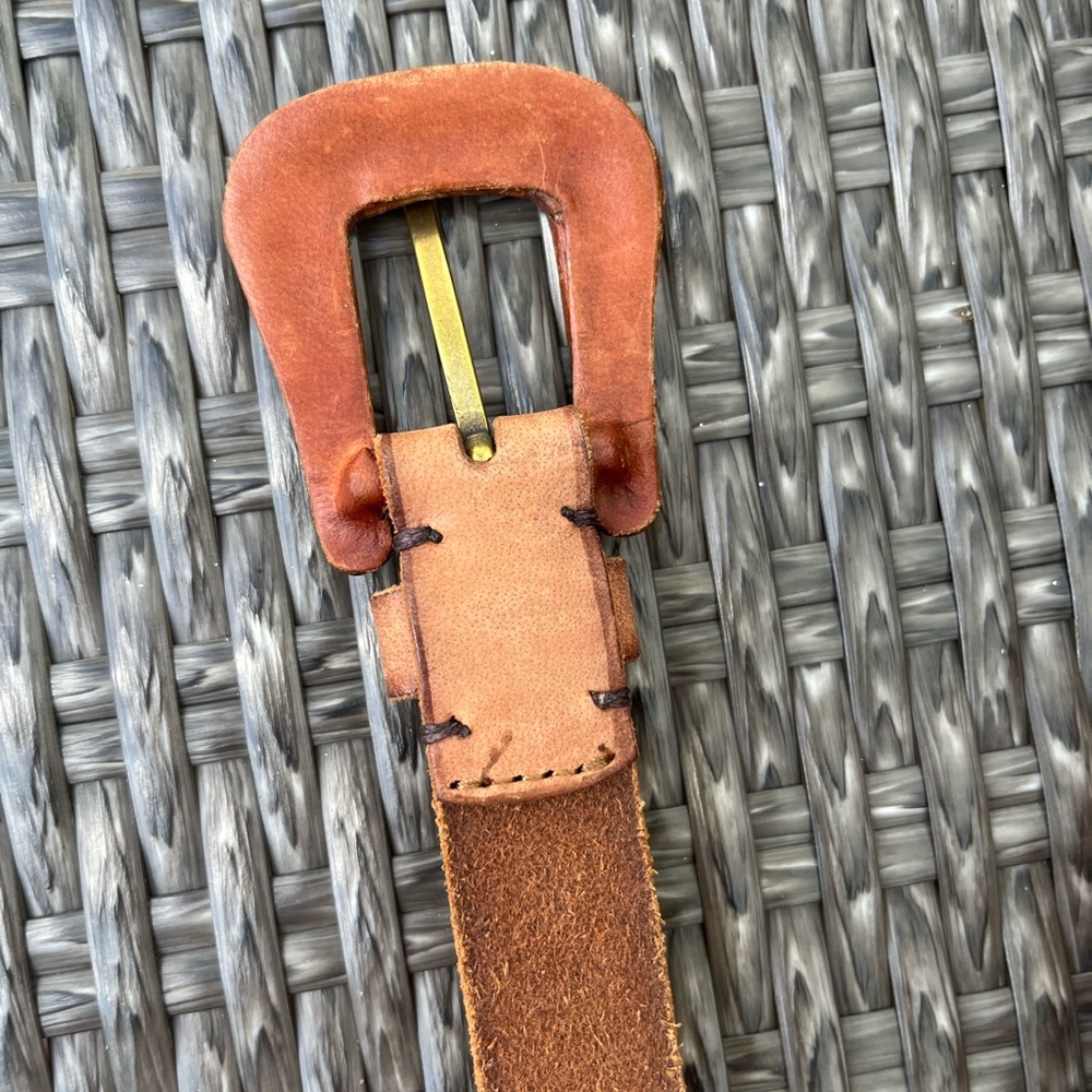 Frye Tan Leather Belt, XL - Picture 8 of 9